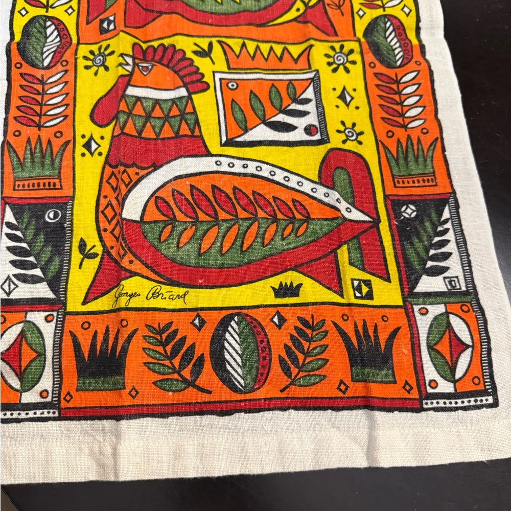Georges Briard Rooster Novelty Print Vintage towel - Picture 3 of 8